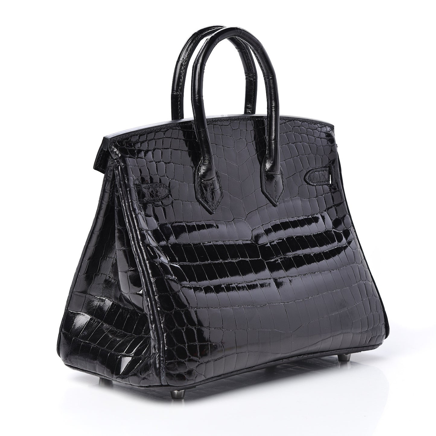 Shiny Niloticus Crocodile Birkin 25 Black