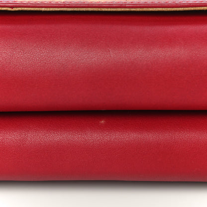 Fendi Calfskin Paris Pequin Small Shoulder Bag Red 11 of 11