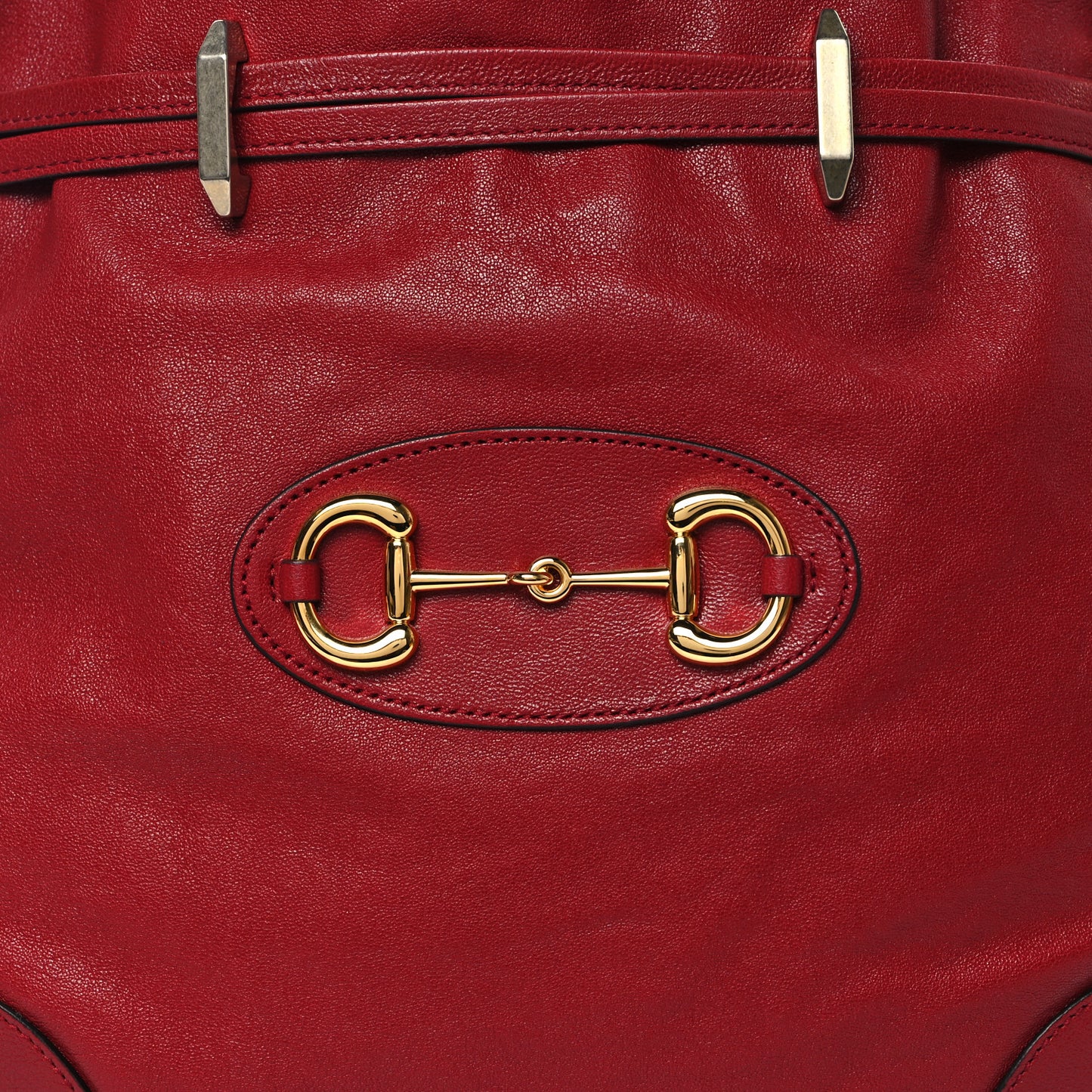 Sakai Be Green Calfskin Horsebit 1955 Cinch Top Messenger Bag New Cherry Red