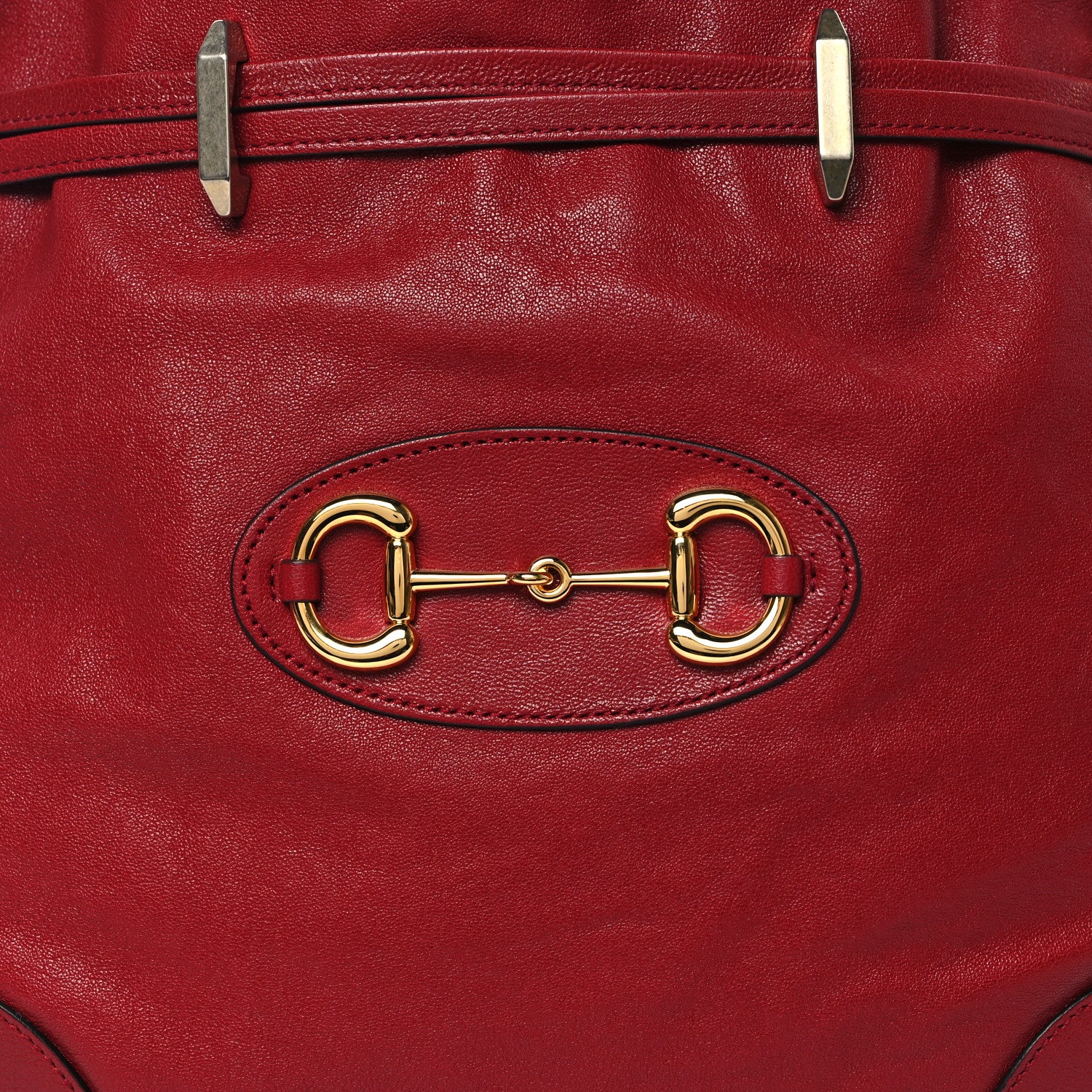 Gucci Sakai Be Green Calfskin Horsebit 1955 Cinch Top Messenger Bag New Cherry Red 8 of 10
