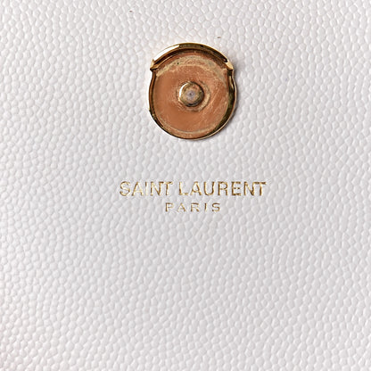 Saint Laurent Grain De Poudre Small Monogram Kate Satchel Optical White 7 of 11