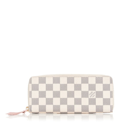 Louis Vuitton Damier Azur Clemence Wallet Rose Ballerine 1 of 7