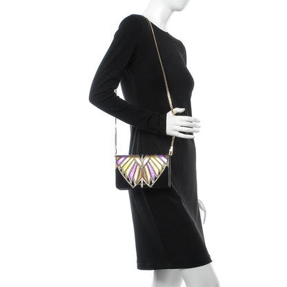 Givenchy Suede Calfskin Egyptian Print Mini Pandora Chain Wallet Multicolor 2 of 6