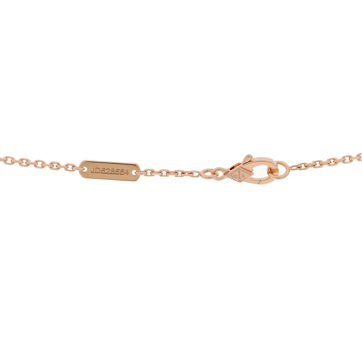 Van Cleef & Arpels 18K Rose Gold Gray Mother of Pearl Vintage Alhambra Pendant Necklace 4 of 4