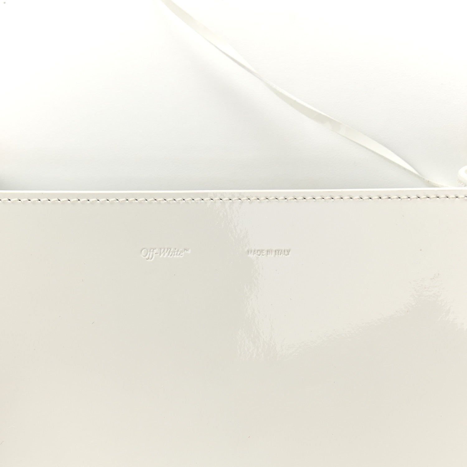 Off-White Calfskin Perforated Binder Flap Bag White 6 of 13