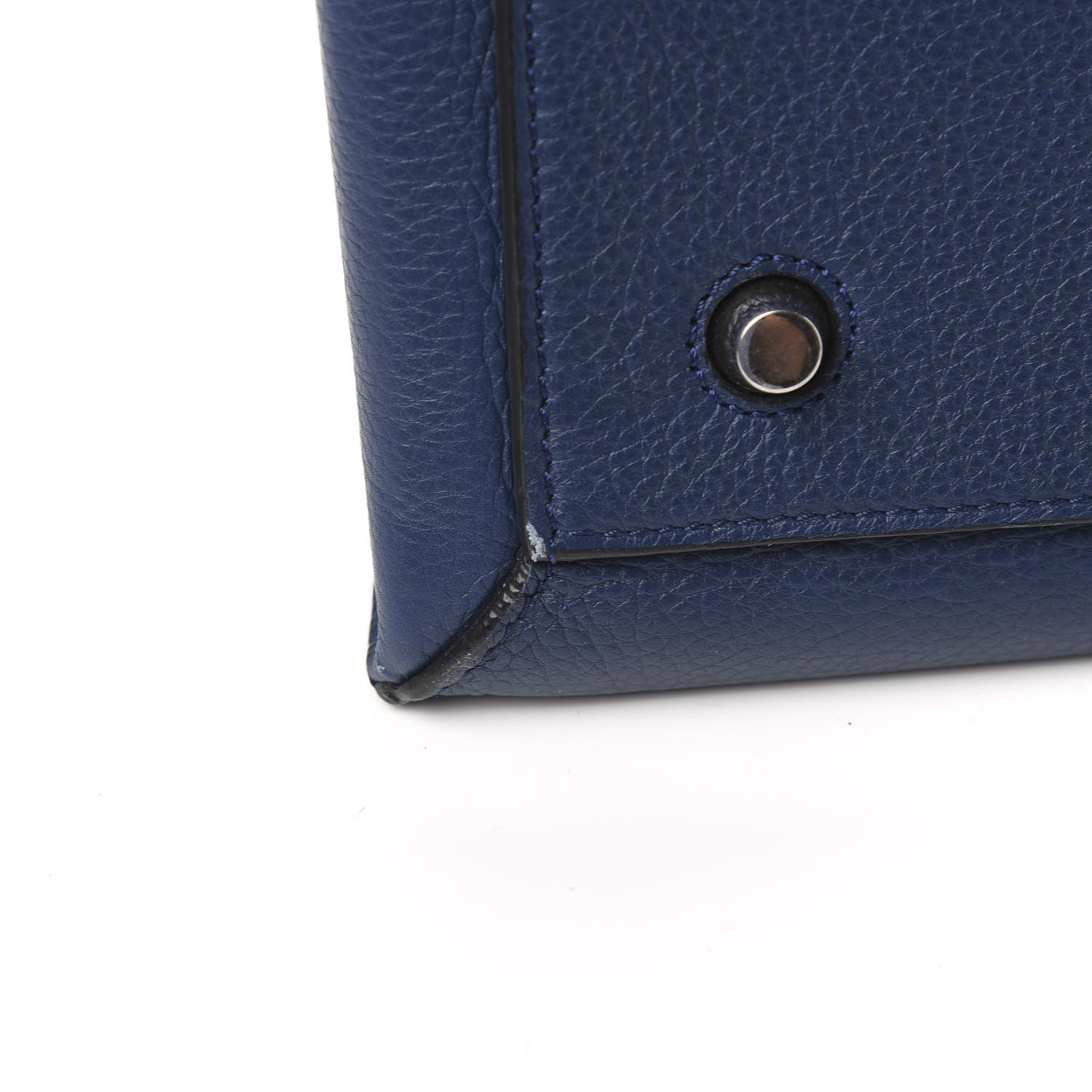 Celine Drummed Calfskin Medium Edge Shoulder Bag Navy 9 of 10