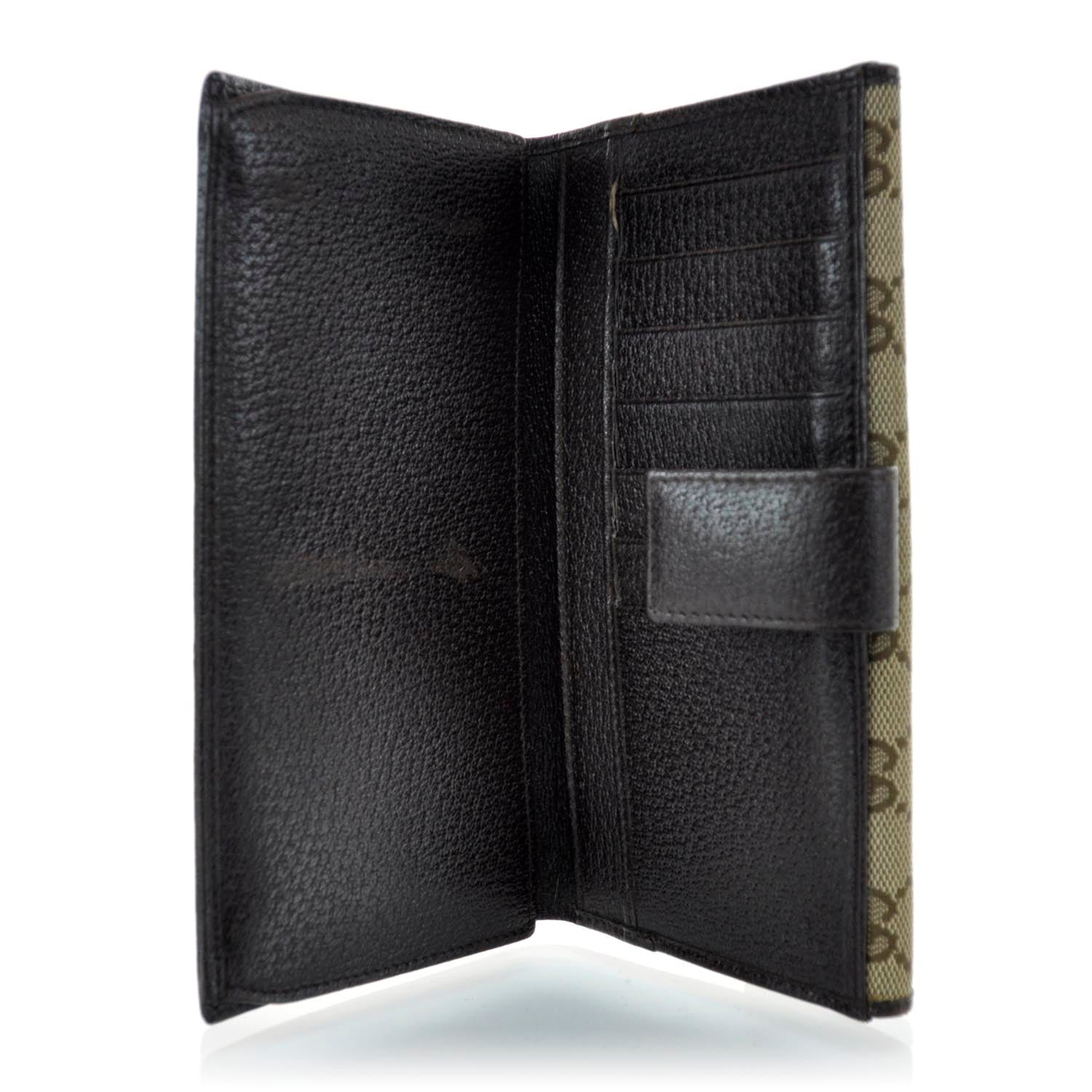 Gucci Monogram Metal Bar Continental Flap Wallet Beige Ebony Dark Brown 6 of 11