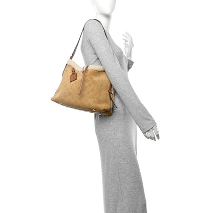 Louis Vuitton Suede Mahina CarryAll PM Beige 2 of 11
