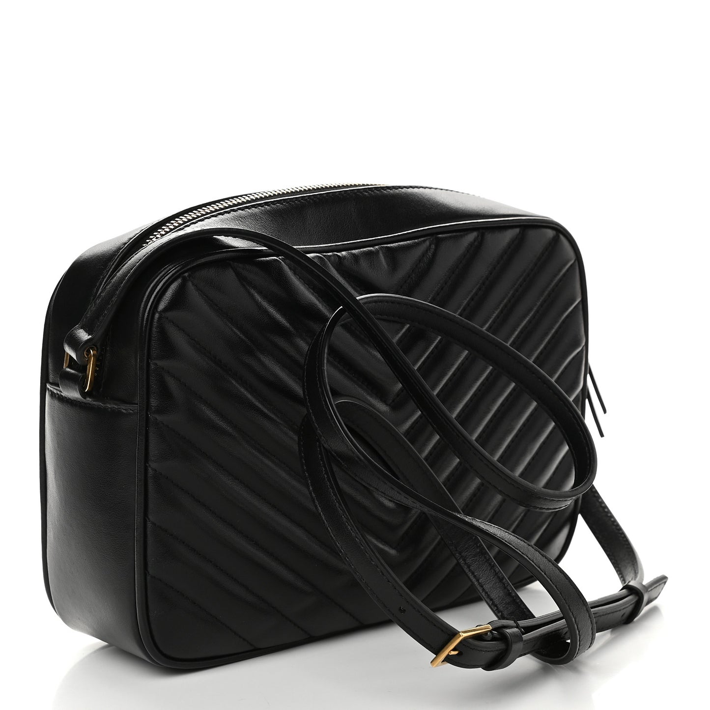 Calfskin Matelasse Monogram Lou Camera Bag Black