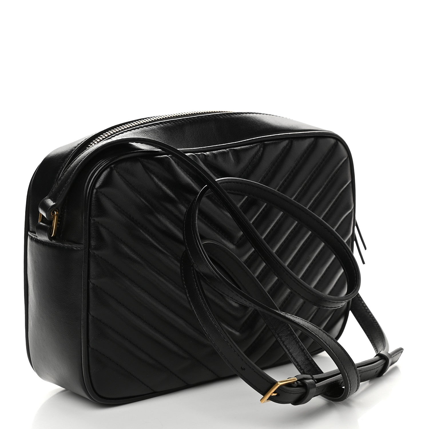 Saint Laurent Calfskin Matelasse Monogram Lou Camera Bag Black 3 of 9
