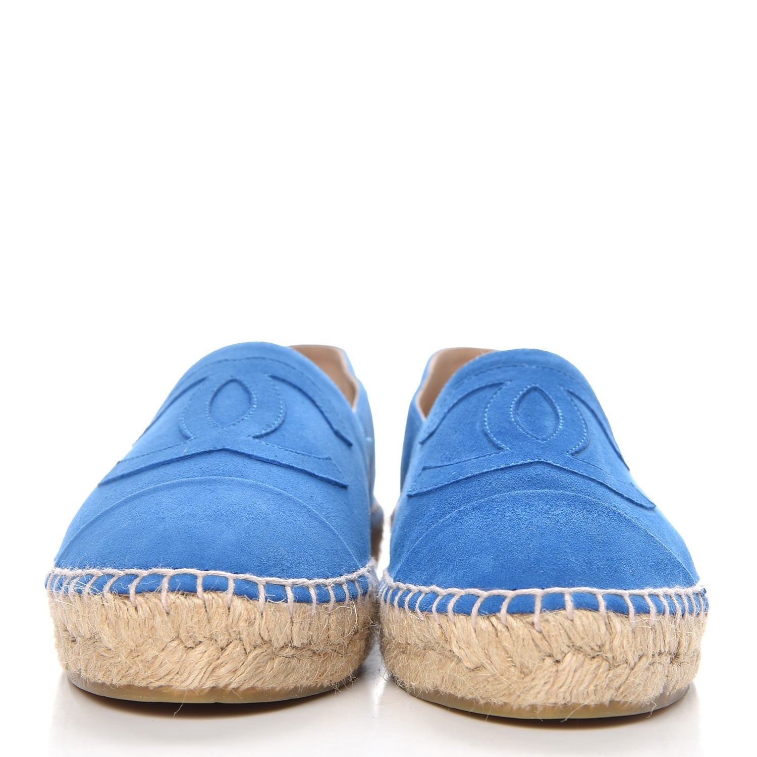Chanel Suede Lambskin CC Espadrilles 38 Blue 2 of 10