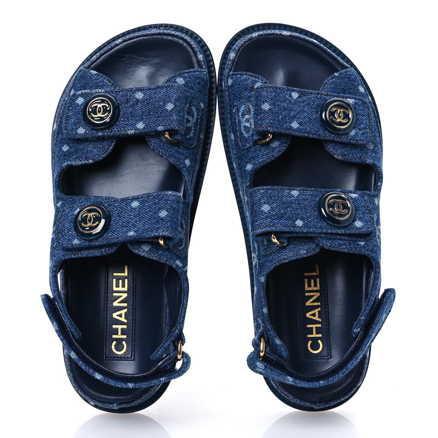 Denim CC Dad Sandals 35 Dark Blue