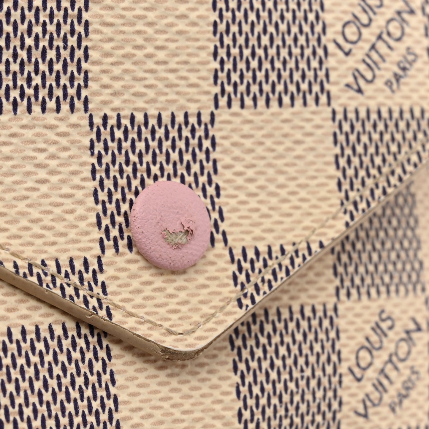Damier Azur Victorine Wallet Rose Ballerine