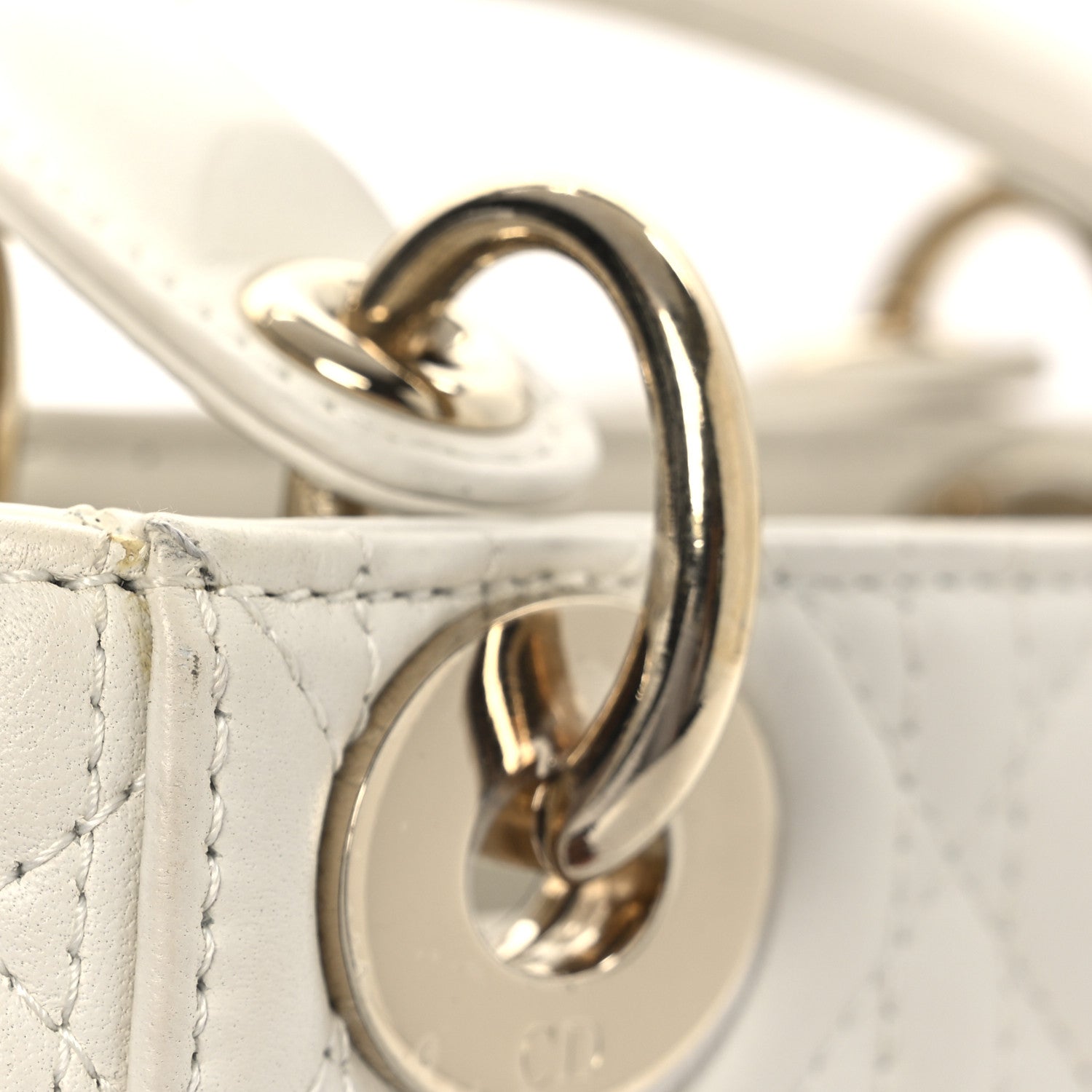 Christian Dior Lambskin Cannage Mini Lady Dior White 1756430
