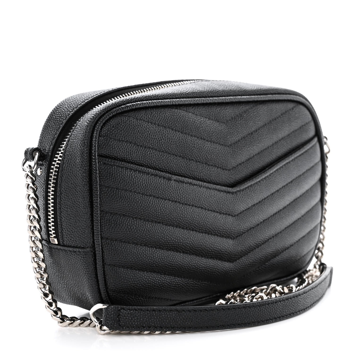 Saint Laurent Grain De Poudre Matelasse Monogram Mini Lou Camera Bag Black 3 of 11