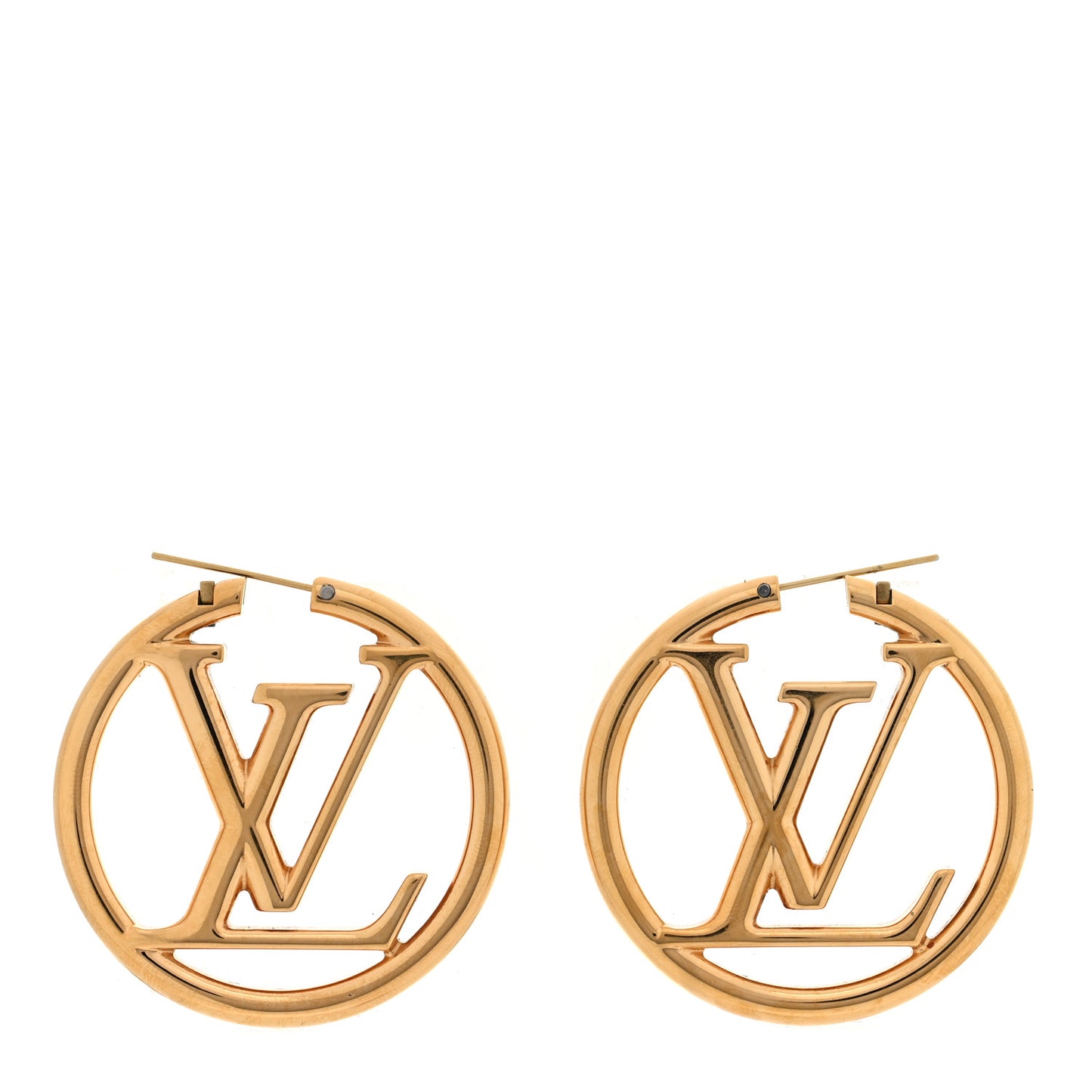 Metal Louise Hoop Earrings Gold