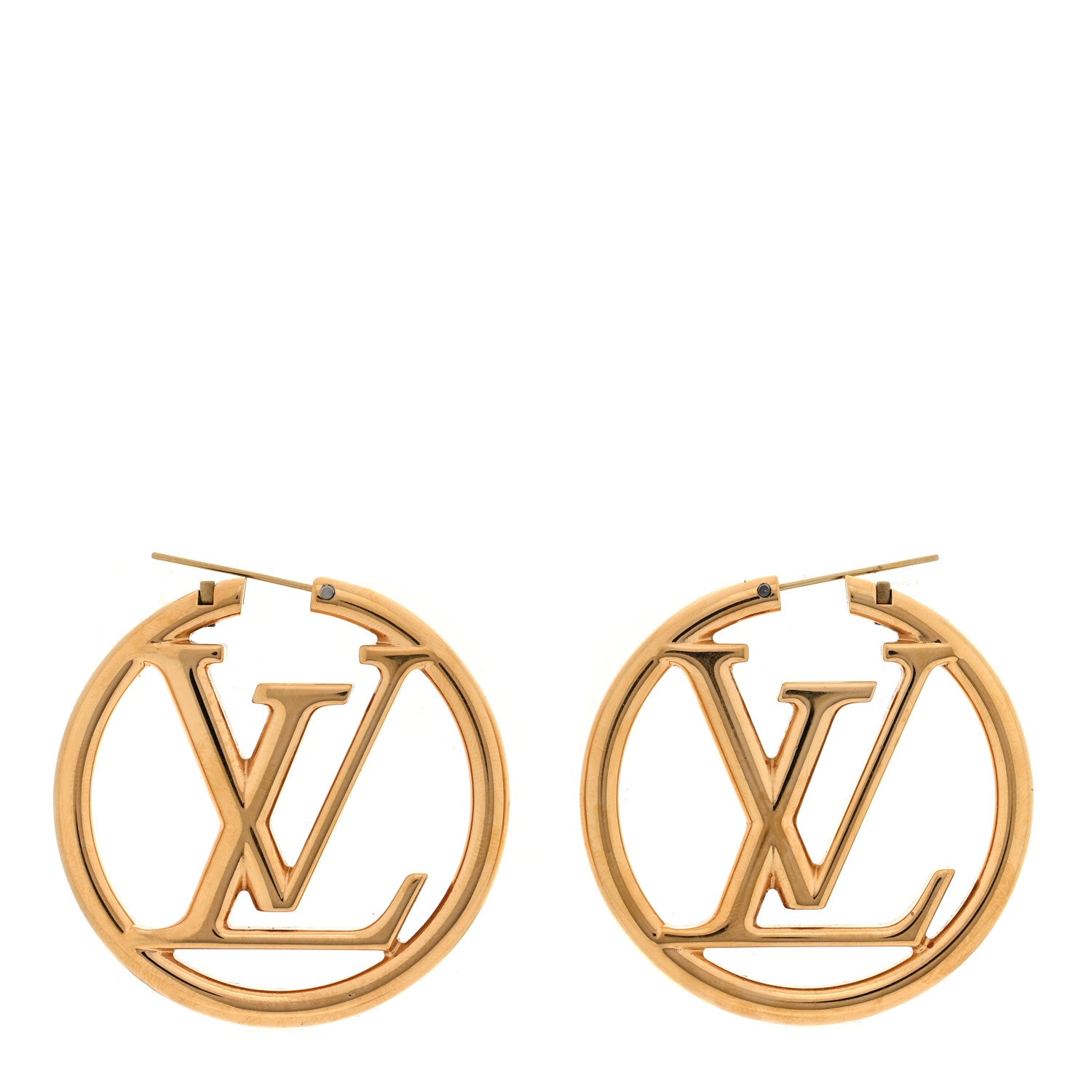 Louis Vuitton Metal Louise Hoop Earrings Gold 3 of 4