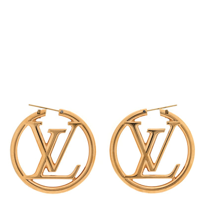 Louis Vuitton Metal Louise Hoop Earrings Gold 3 of 4