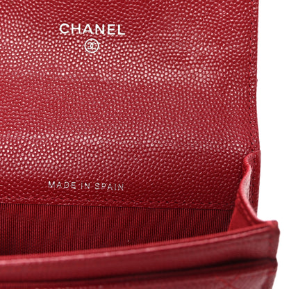 Chanel Caviar Quilted Flap Card Holder Wallet Red 7 of 9