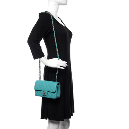 Chanel Caviar Quilted Mini Rectangular Flap Turquoise 2 of 10