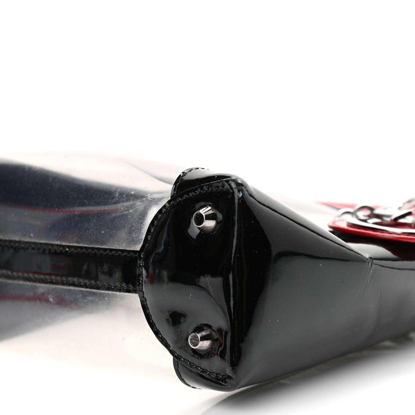 Patent PVC Mini Lady Dior Black Red