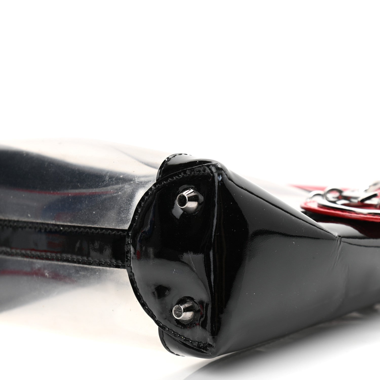 Christian Dior Patent PVC Mini Lady Dior Black Red 5 of 12