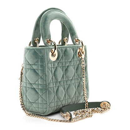Christian Dior Velvet Mini Lady Dior Green 3 of 9