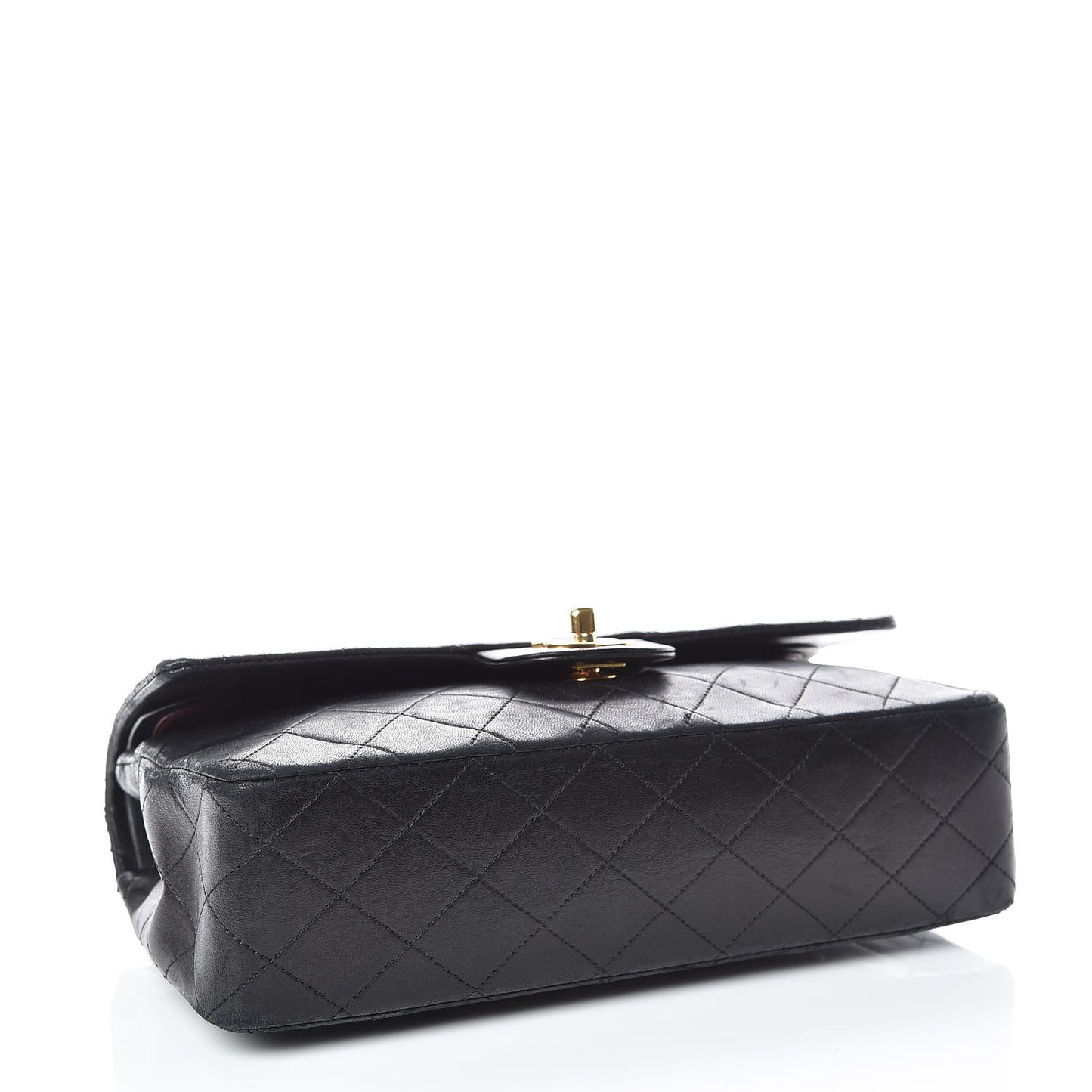 Lambskin Quilted Medium Double Flap Black