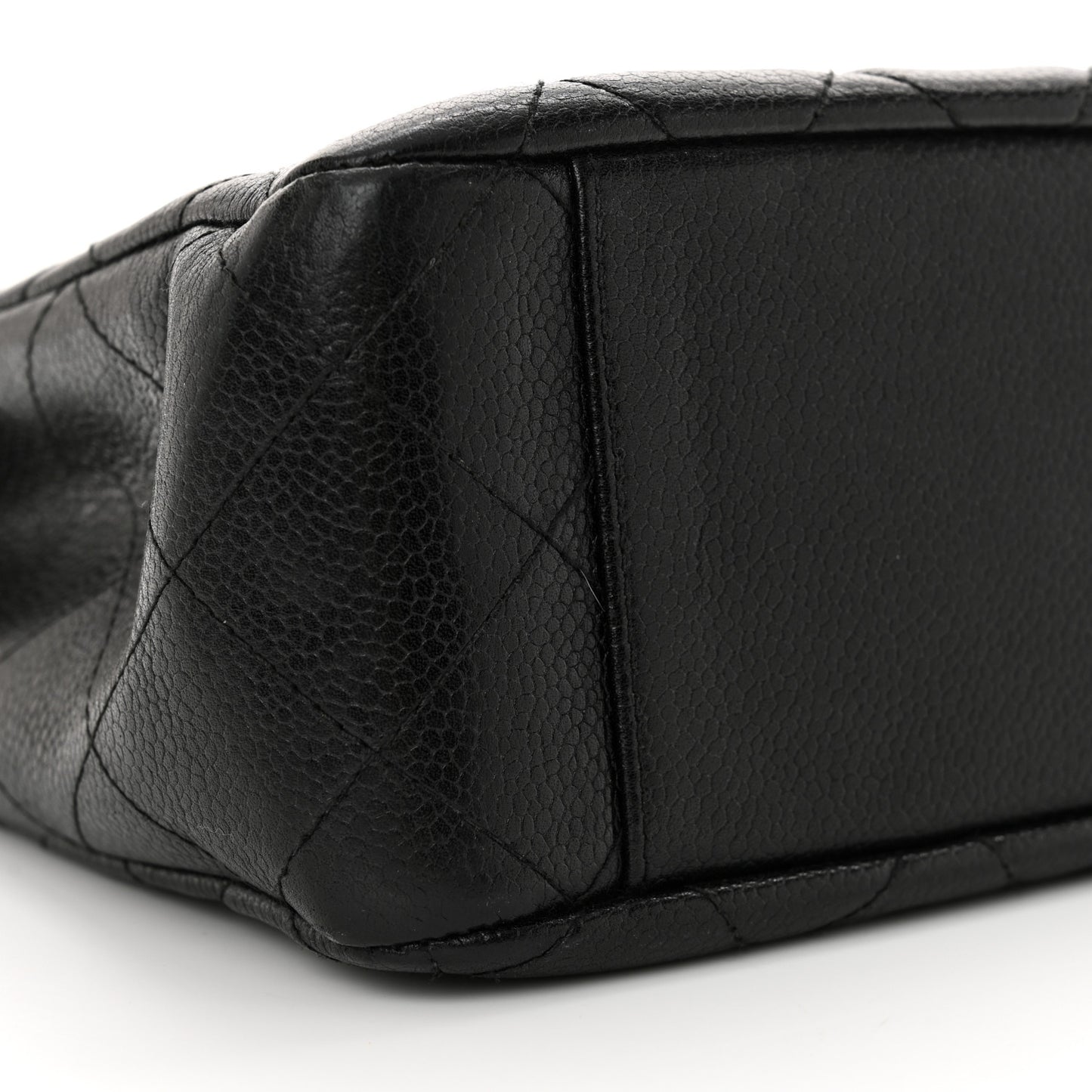 Caviar Quilted Flap Shoulder Bag Black