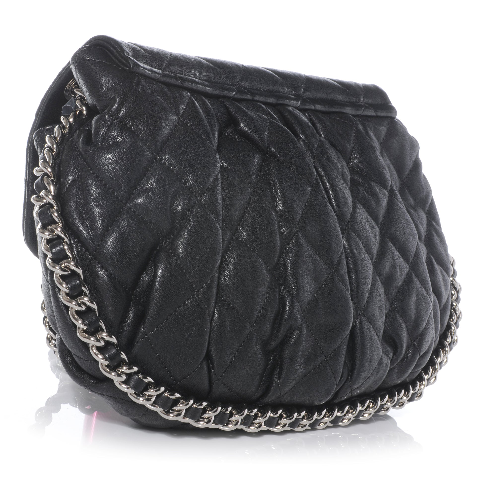 Chanel Lambskin Chain Around Medium Messenger Bag Black 3 of 9