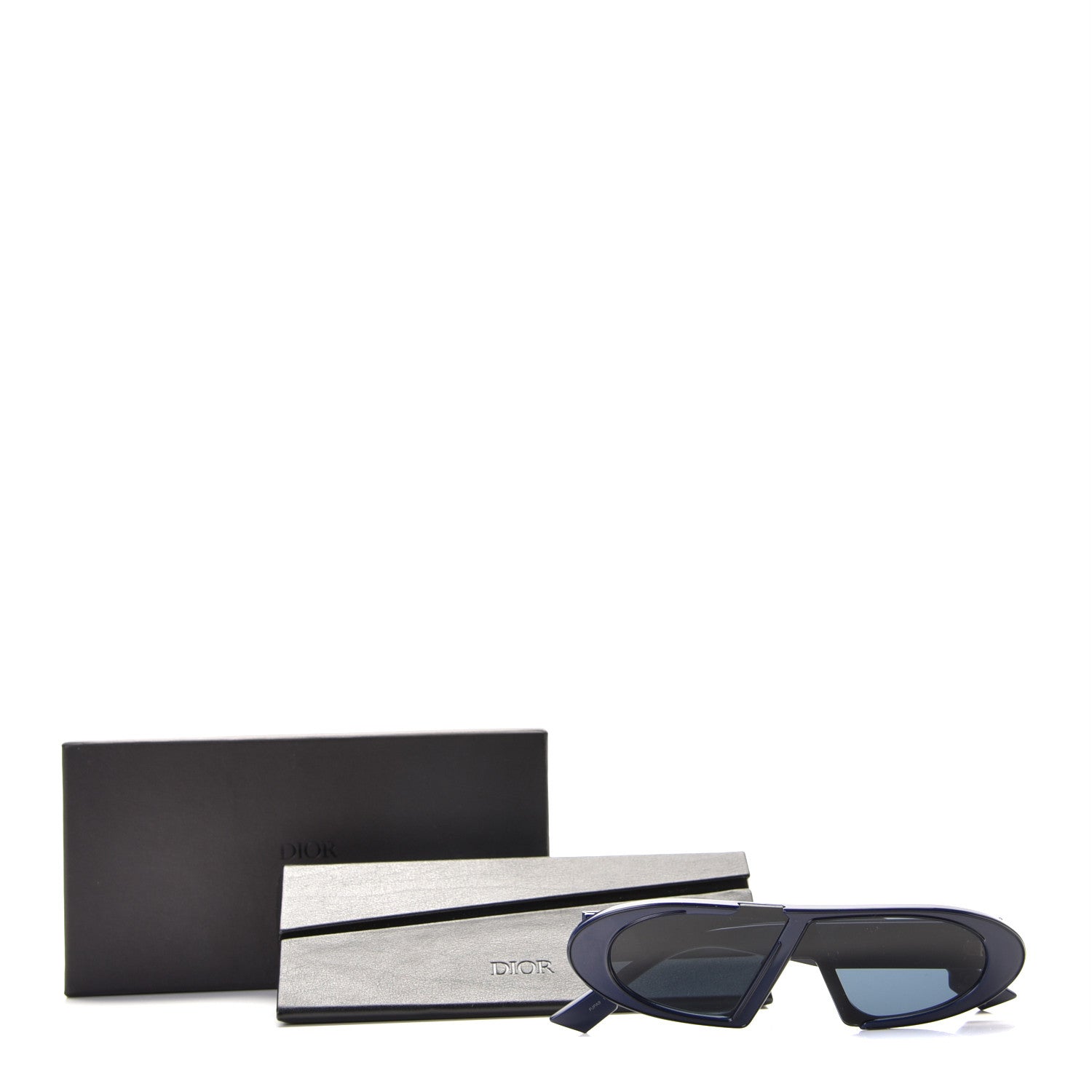 Christian Dior Acetate Oblique Oval Sunglasses Navy 7 of 7