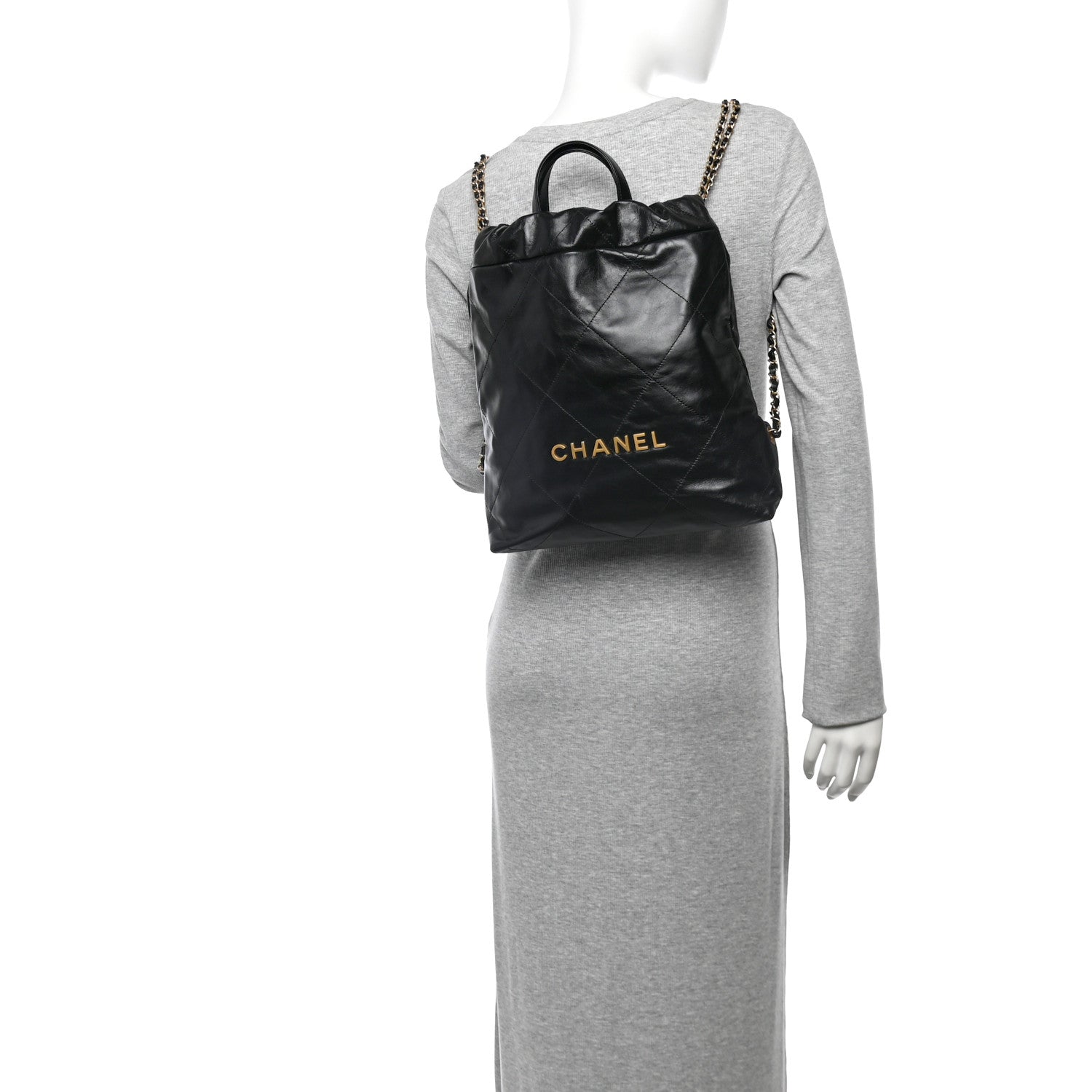 Chanel Shiny Calfskin Quilted Chanel 22 Backpack Black 2 of 10