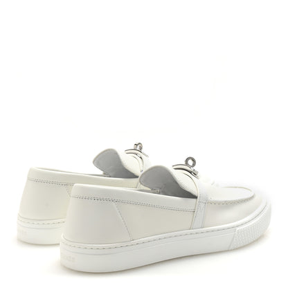 Hermes Calfskin Game Slip On Sneakers 38 White 5 of 9