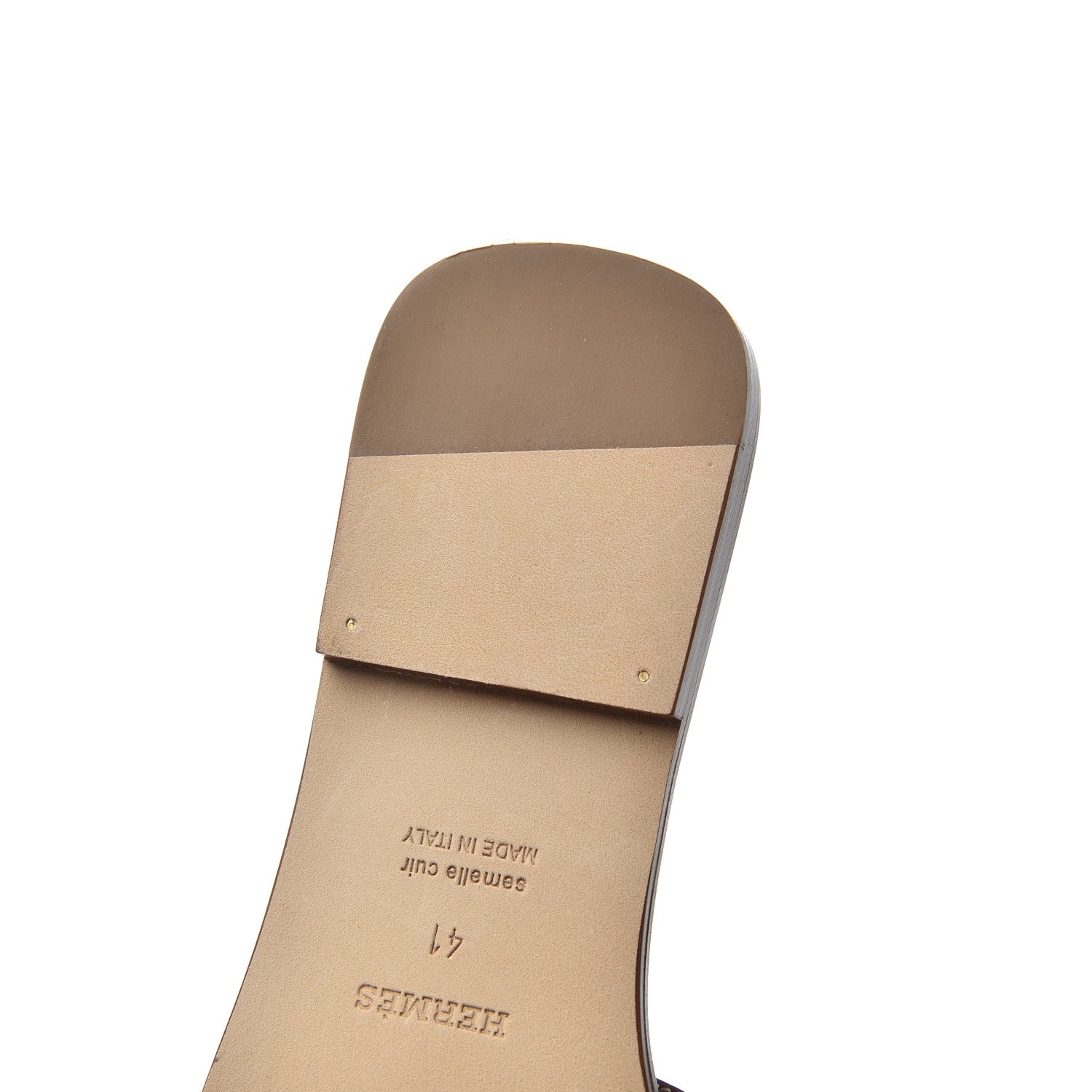Hermes Box Calfskin Oran Sandals 41 Gold 10 of 13