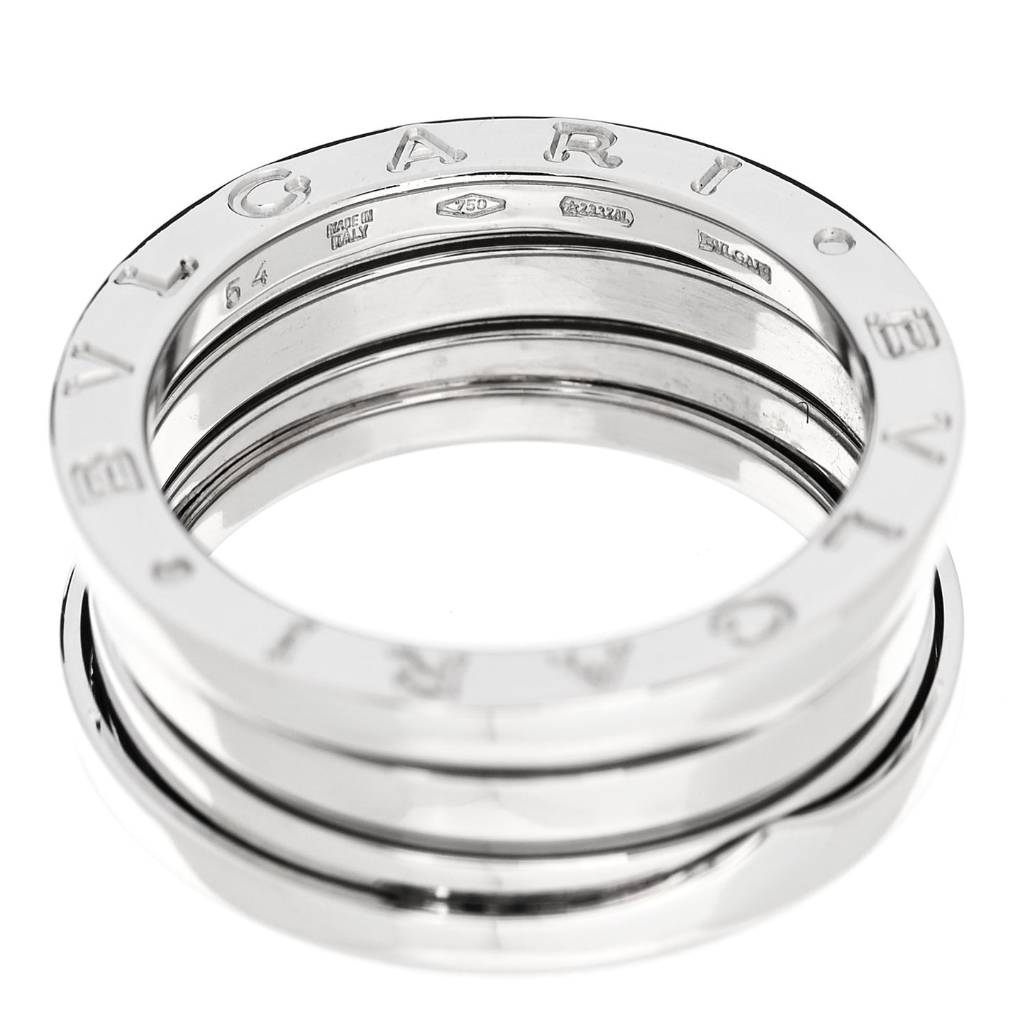 18K White Gold B.Zero1 Two-Band Ring 54 6.75
