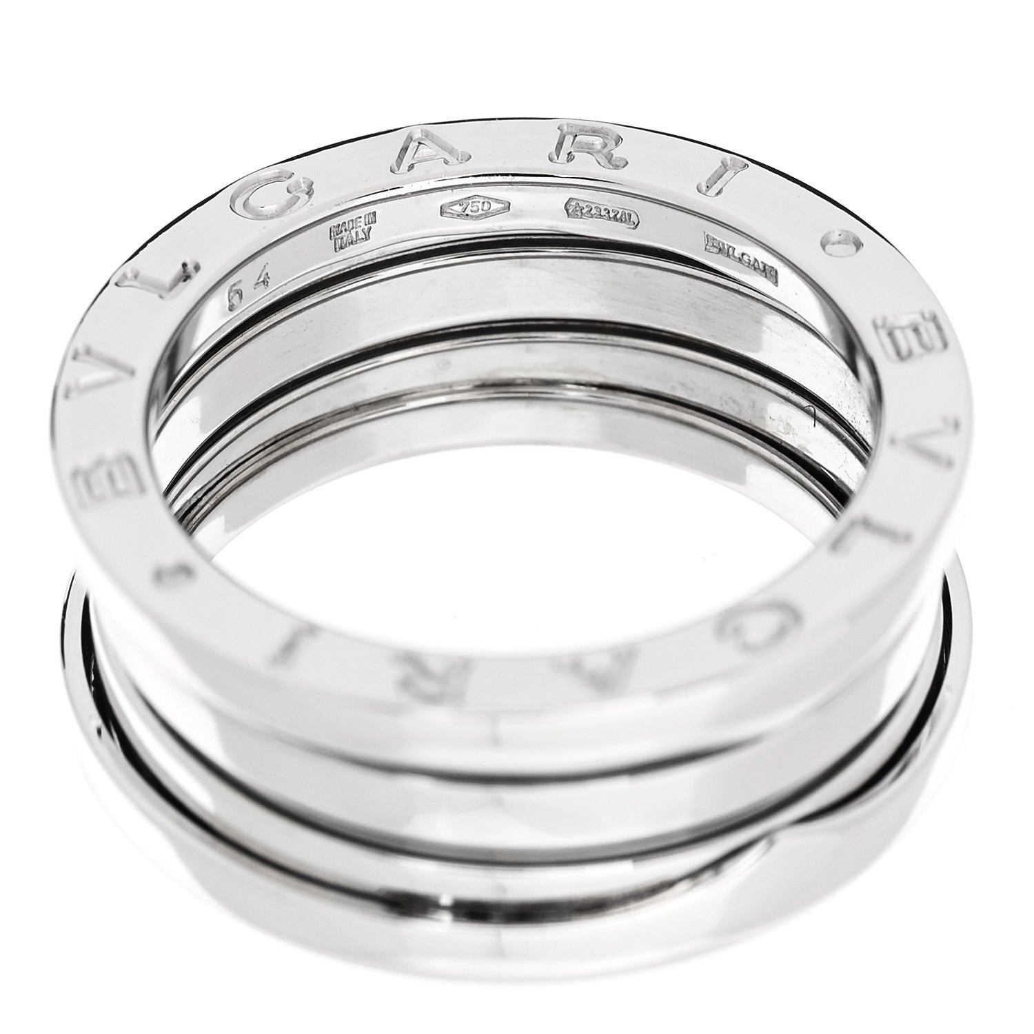 Bulgari 18K White Gold B.Zero1 Two-Band Ring 54 6.75 4 of 5