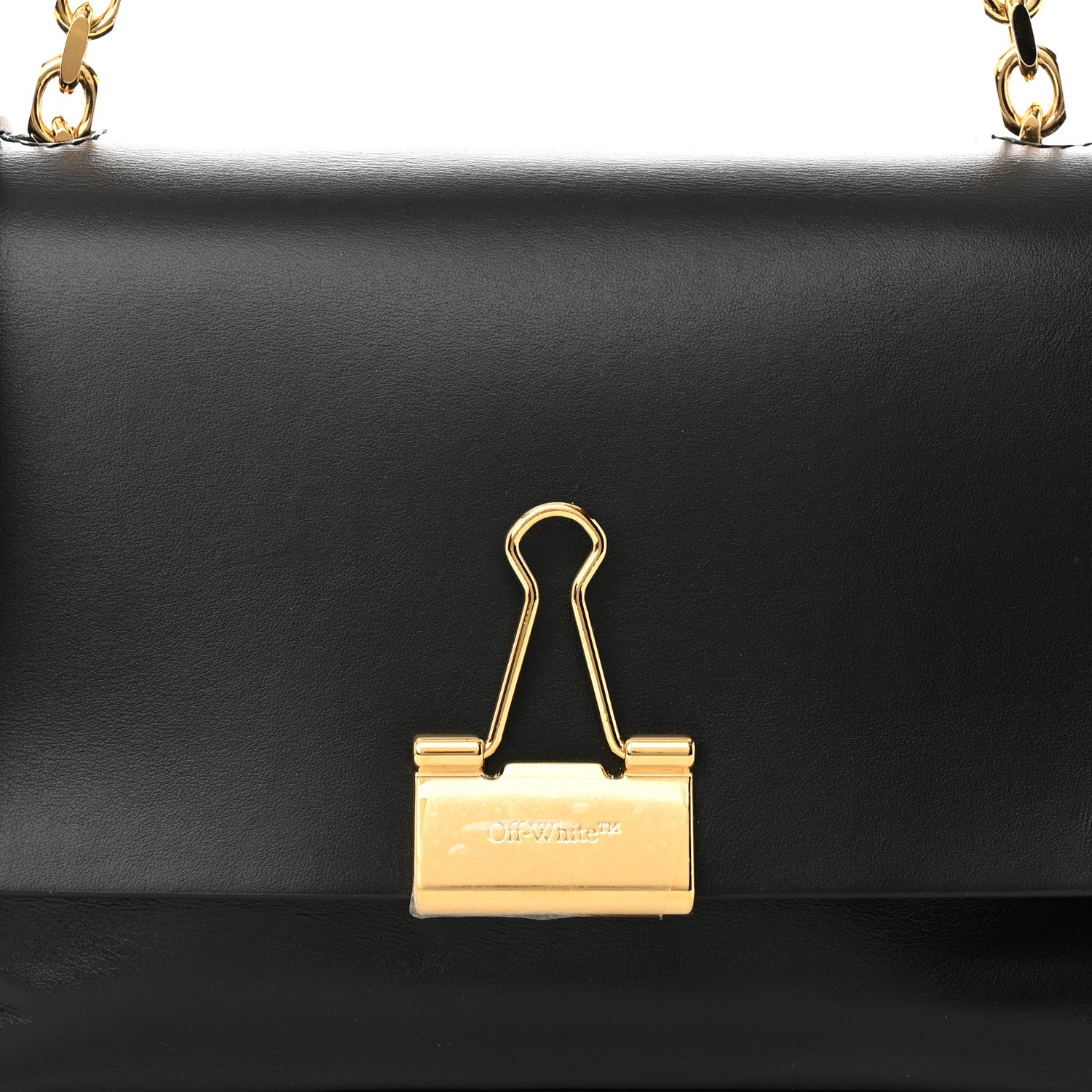 Off-White Calfskin Binder Clip Bag Black 7 of 11