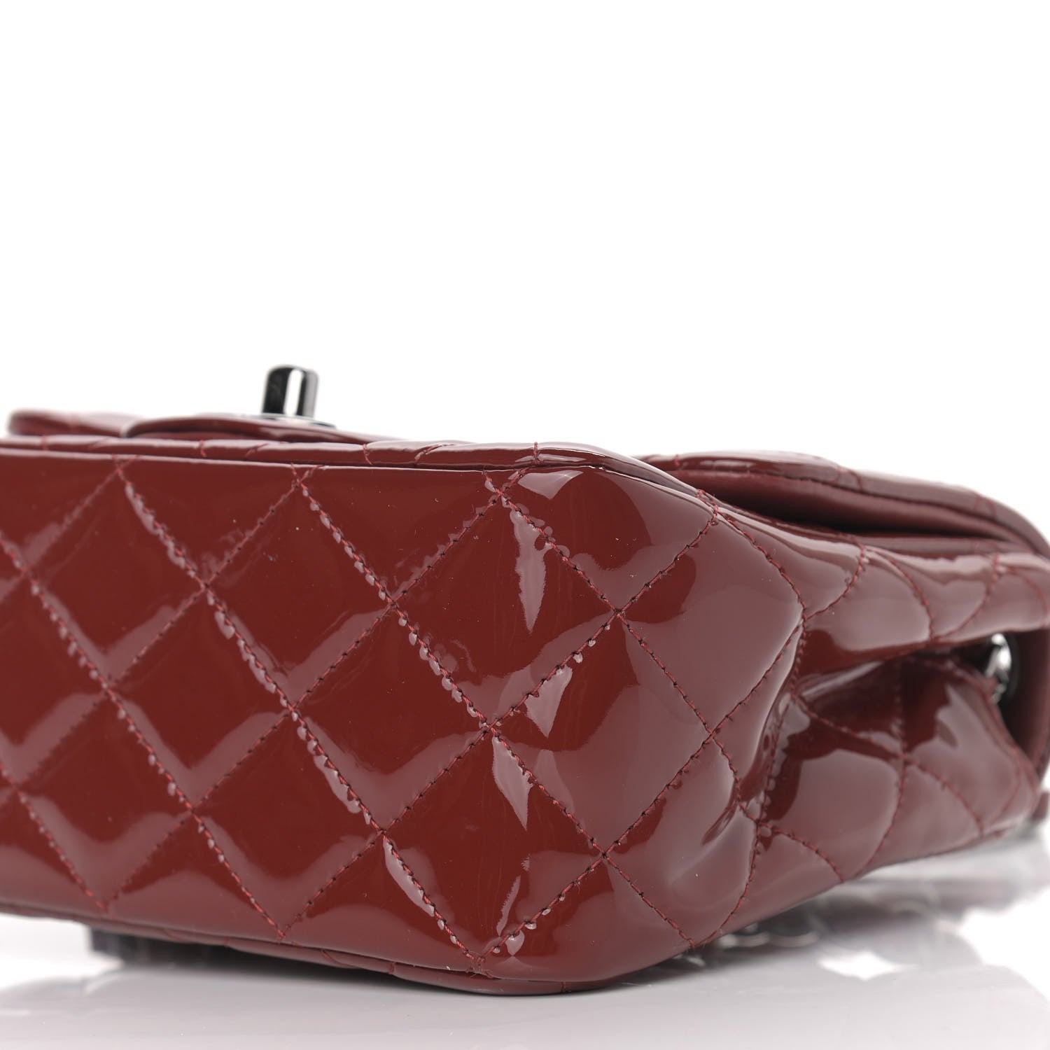 Chanel Patent Quilted Mini Square Flap Red 8 of 8