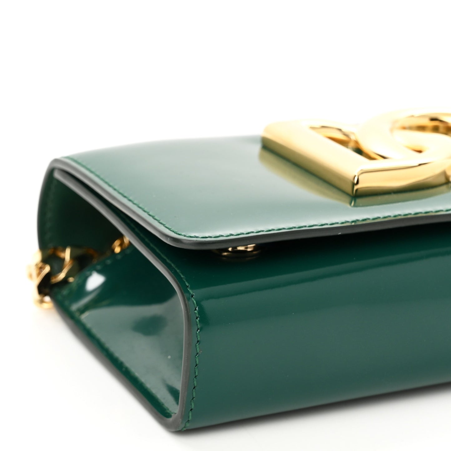 Patent DG Girls Phone Shoulder Bag Emerald