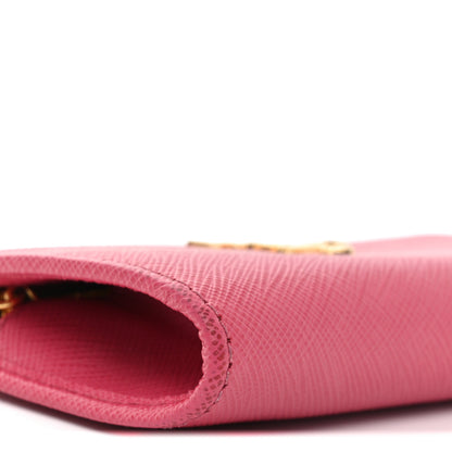 Prada Saffiano Metal Zip Around Key Holder Ibisco 7 of 8