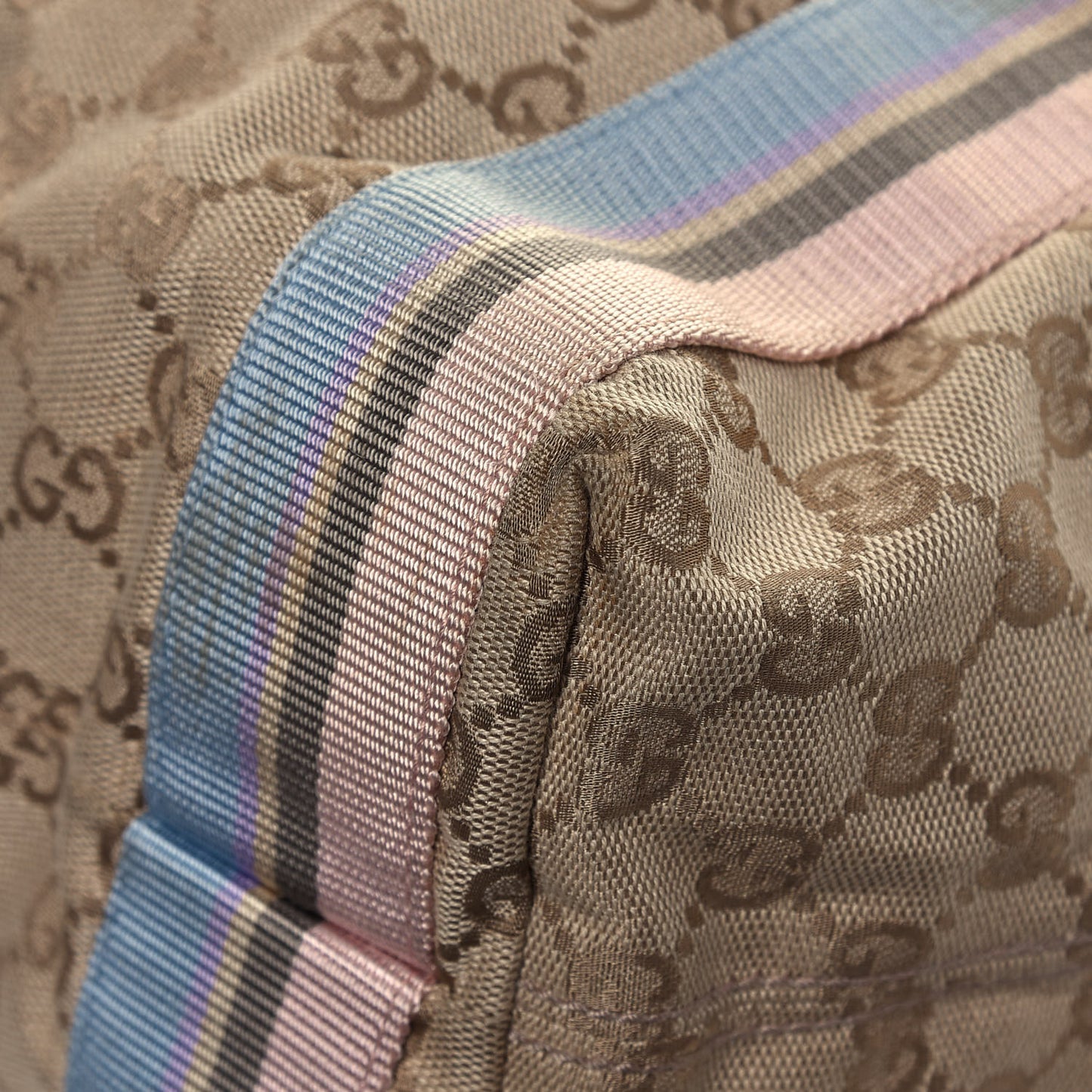 GG Monogram Medium Web Handle Vertical Tote Pink Blue