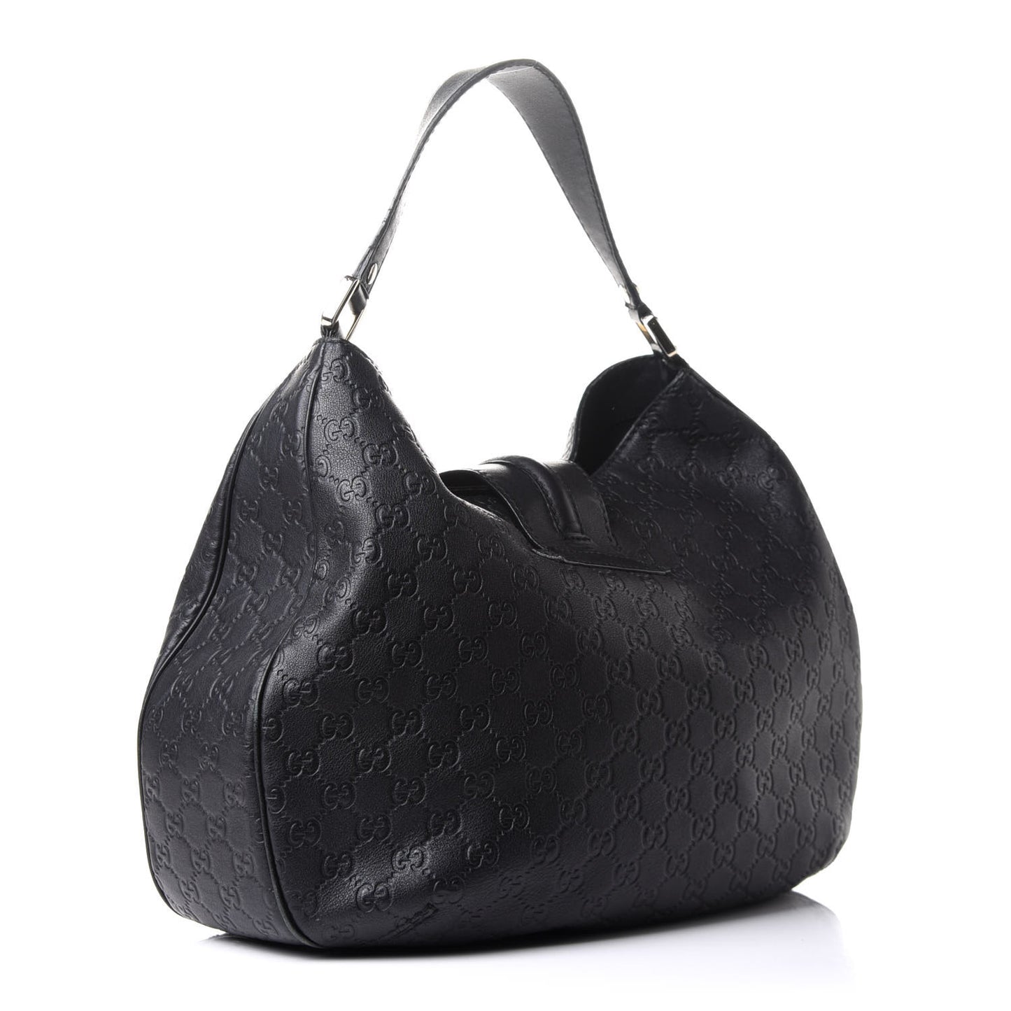 Guccissima Large New Ladies Web Hobo Black