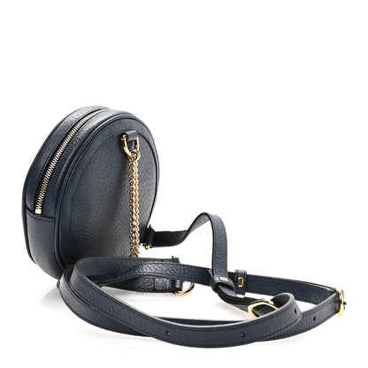 Gucci Textured Calfskin Web Mini Ophidia Round Backpack Blue Agata 3 of 10