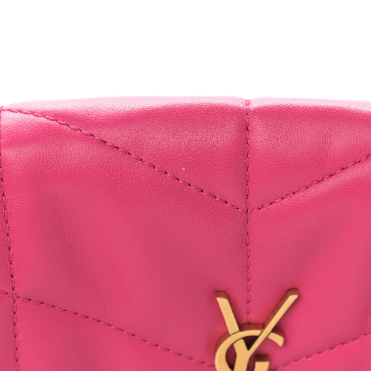 Lambskin Quilted Toy Loulou Puffer Monogram Chain Satchel Bubblegum