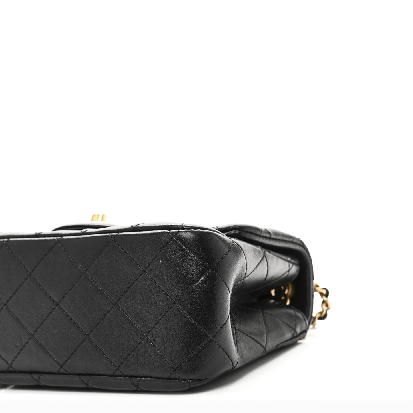 Lambskin Quilted Mini CC Crush Flap Black