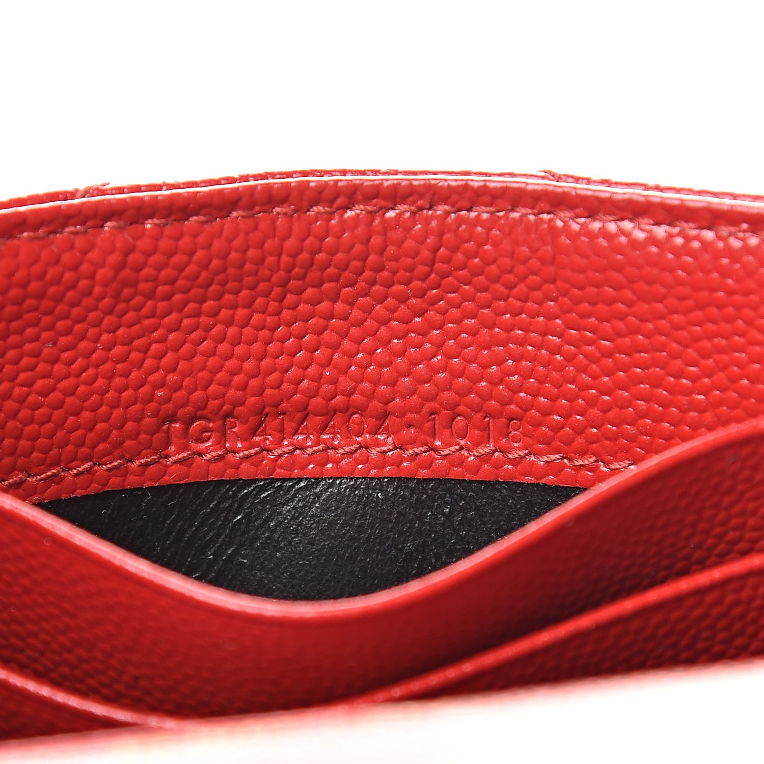 Saint Laurent Grain De Poudre Matelasse Chevron Small Monogram Envelope Wallet Rouge Eros 7 of 8