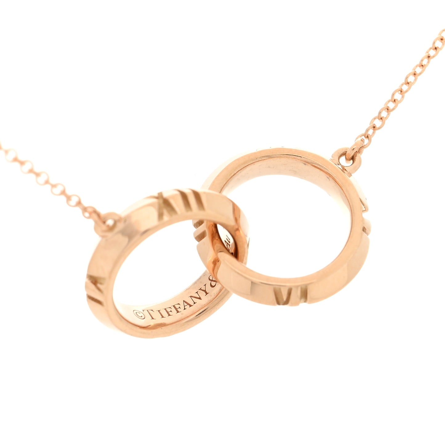 18K Rose Gold Interlocking Atlas Open Pendant Necklace