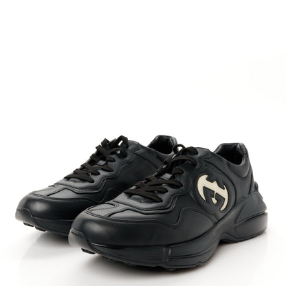 Gucci Dali Soft Calfskin Cut Out Interlocking G Mens Rhyton Sneakers 11 Black Ivoire 4 of 10