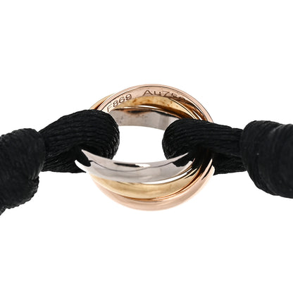 Cartier 18K Pink Yellow White Gold Trinity Adjustable Cord Bracelet Black 4 of 5
