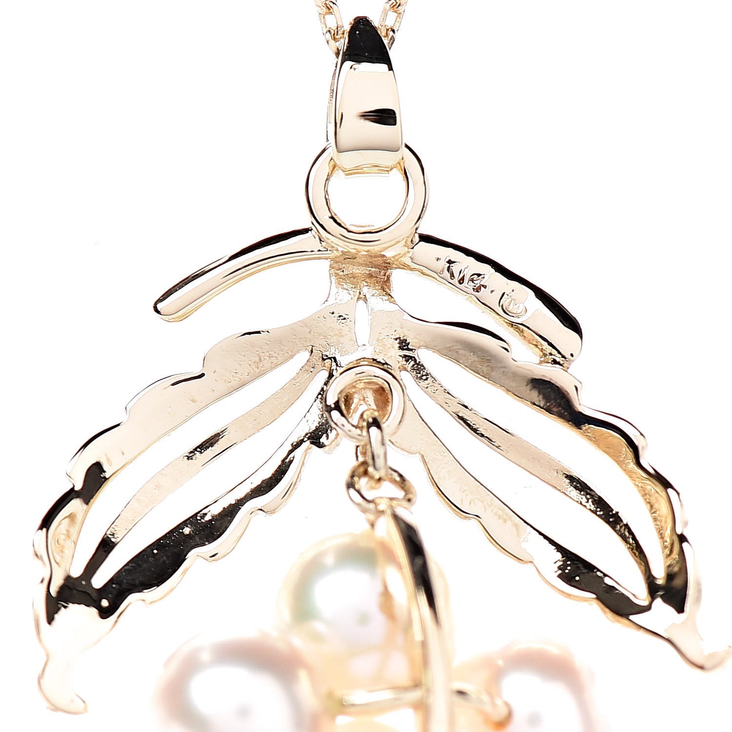 14K Yellow Gold Akoya Pearl 6-6.5mm Flower Pendant Necklace